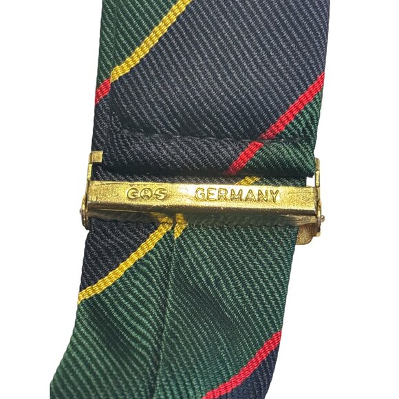Mens Huntington Suspenders With Leather Loops & Adjustable Straps Navy & Striped - Picture 9 of 9